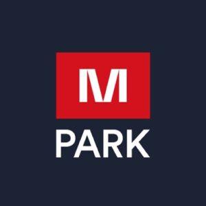 Logo M Park – konferansjer i animator eventowy Mariusz Rusin, uroczyste otwarcie parku handlowego