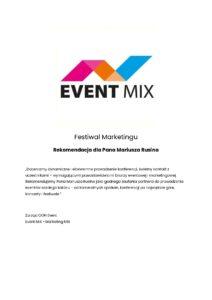 Rekomendacja Event MIX i Festiwal Marketingu dla konferansjera Mariusza Rusina